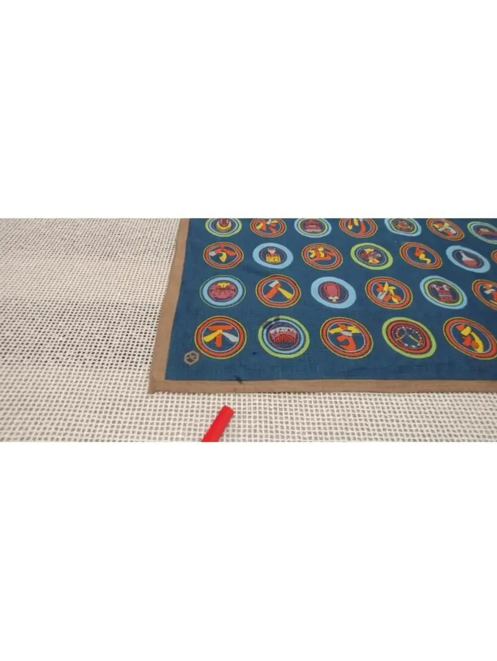 Vintage 1960s 70s Boys Girls Scouts Cotton Scarf Asian Tokens EXCHANGE STUDENT